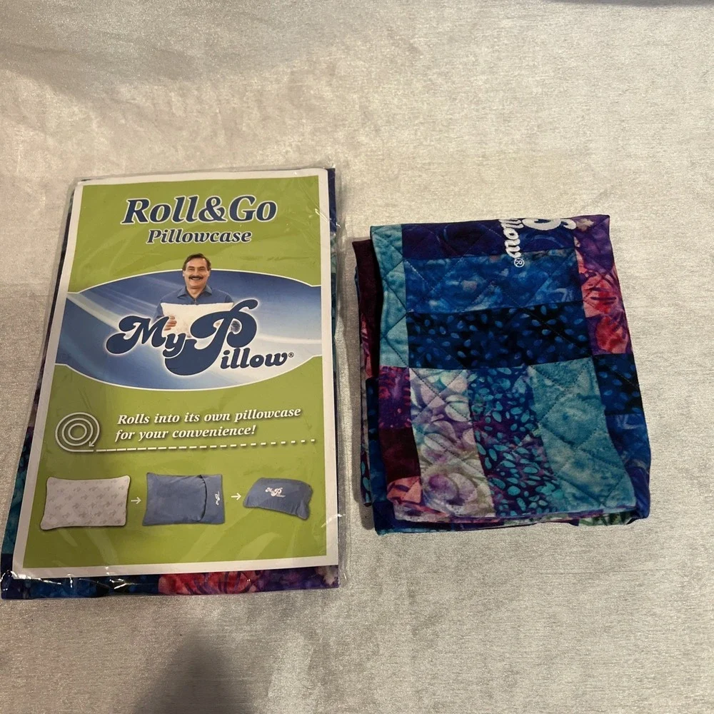 2 NEW My Pillow Roll & Go Pillowcase Jeweltone Quilt Block Child/adult 12